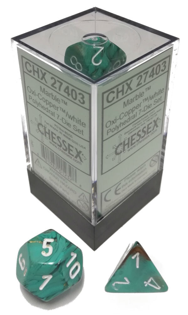 CHX 27403 Marble Oxi-Copper/white (Polyhedral 7-Die Set)