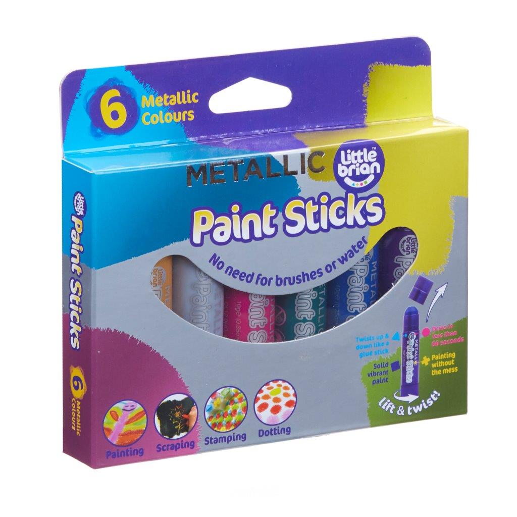 Little Brian Paint Sticks - Metallic 6 pk