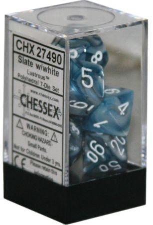 CHX 27490 Lustrous Slate/white Polyhedral 7-Die Set