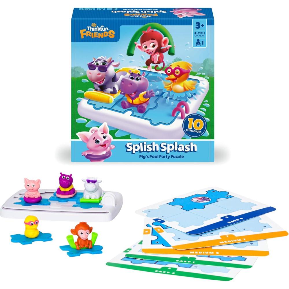 ThinkFun Friends: Splish Splash - Pig's Pool Party Puzzle