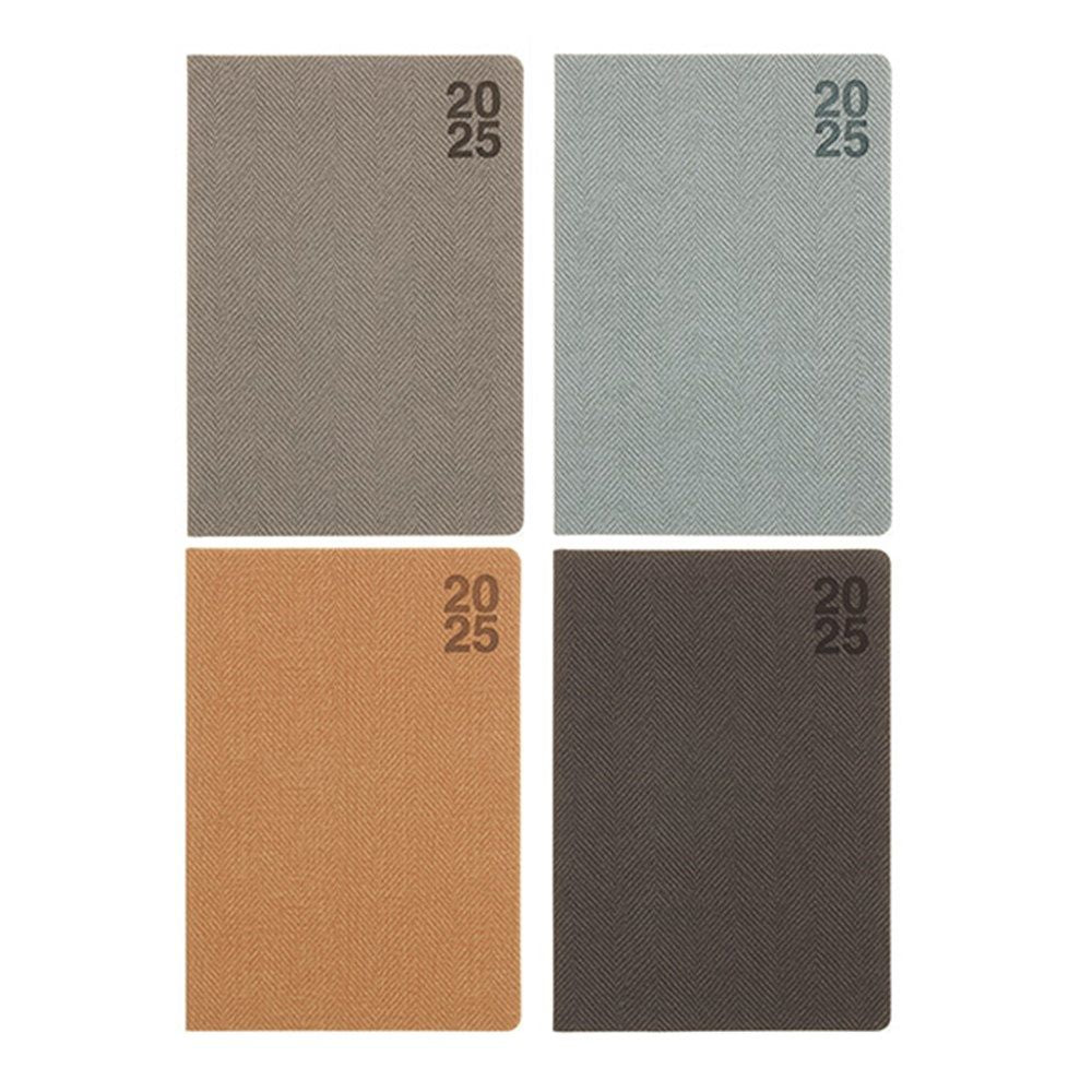 Dats 2025 Calendar Year Diary - PU LINEN A5 70151 Day to Page Assorted