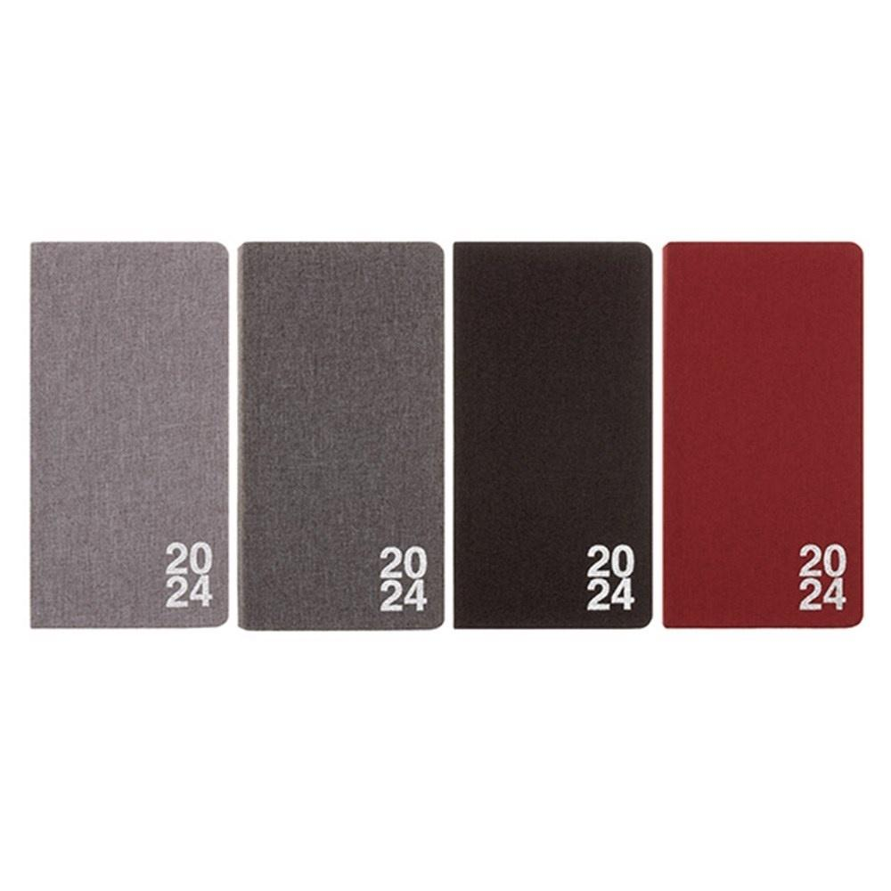 Dats 2024 Calendar Year Diary - PU LINEN Slimline Week to View Assorted