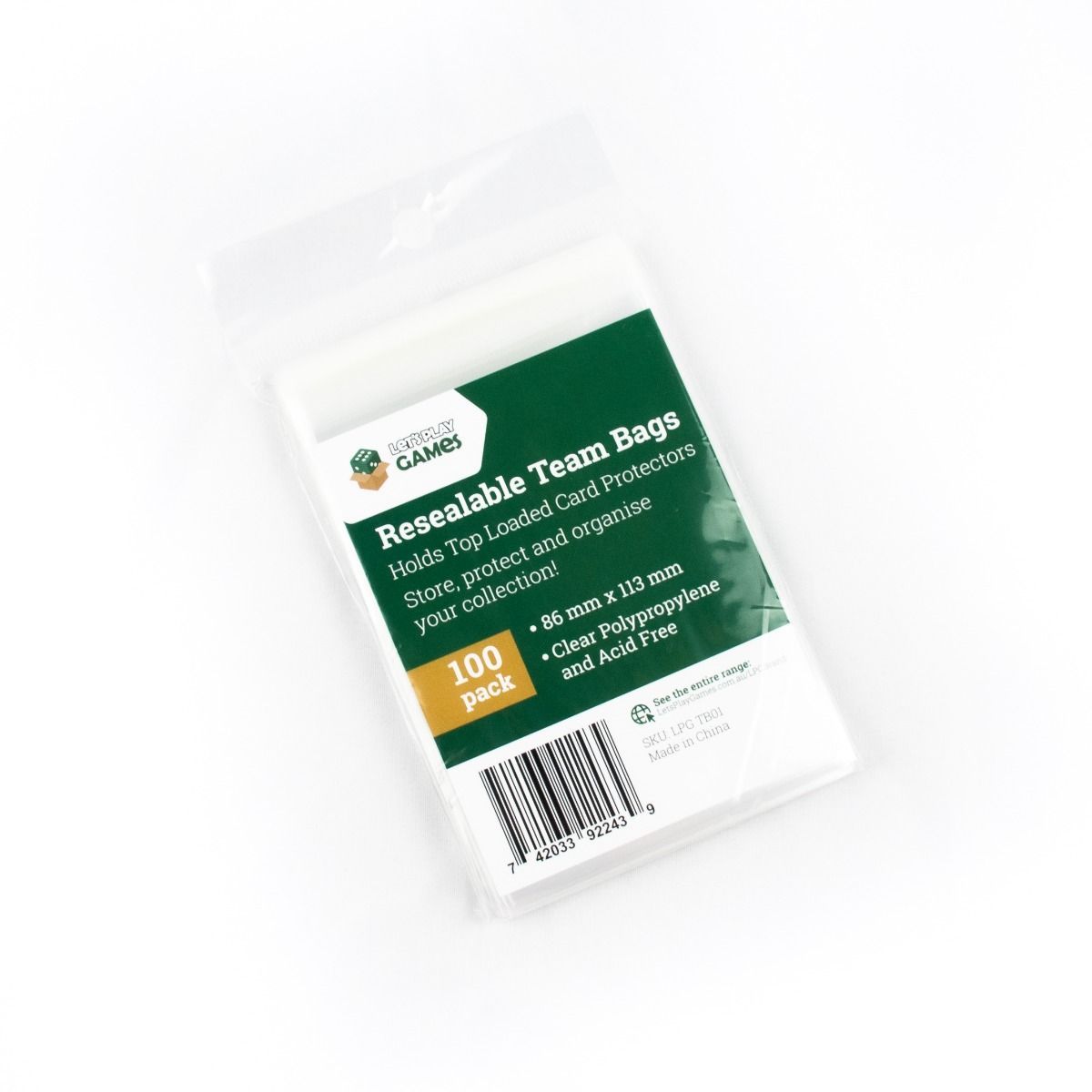 Resealable Team Bags (100) - 86mm x 113mm (Lets Play Games)