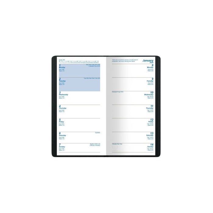 Upward Diary 2025 Pocket 148x74mm 6621 Standard PVC Cover 2WTV BLACK