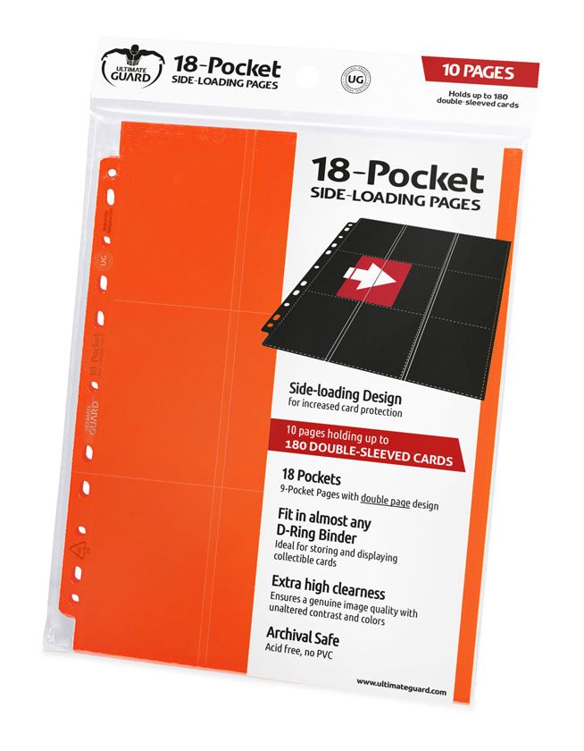Ultimate Guard Pages - Orange - 18-Pocket Standard-Size (10 Pages)