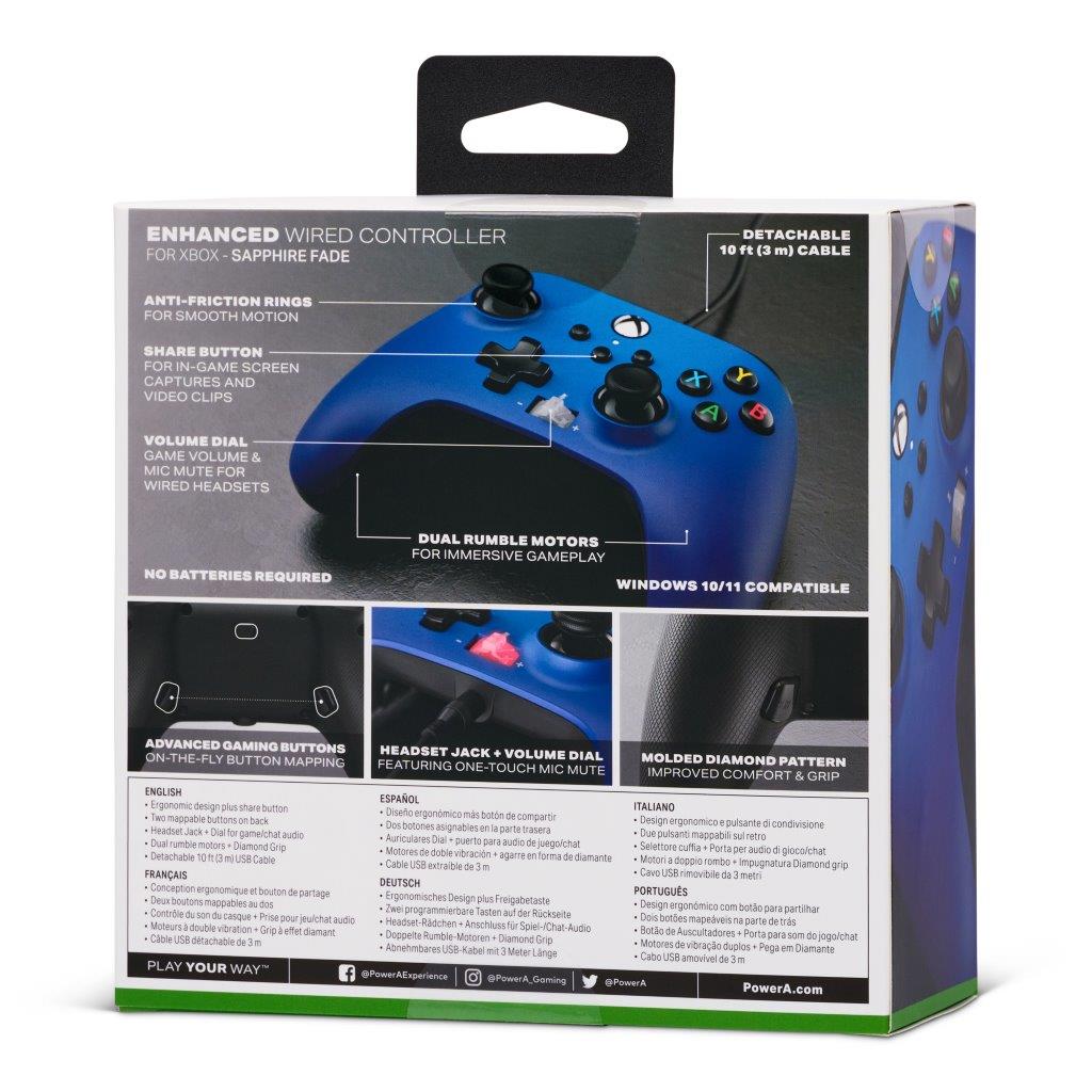 PowerA Enhanced Wired Controller for Xbox Series X|S - Sapphire Fade