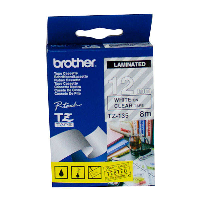 Brother TZe135 12mm White/Clear
