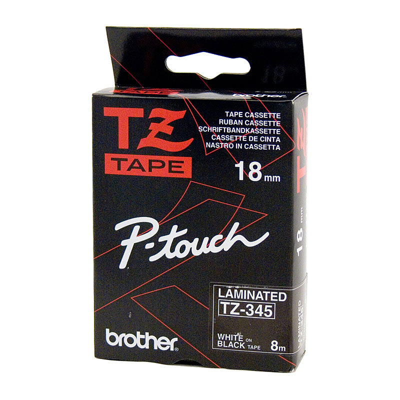 Brother TZe345 Label Tape White / Black 18 mm TZ 345
