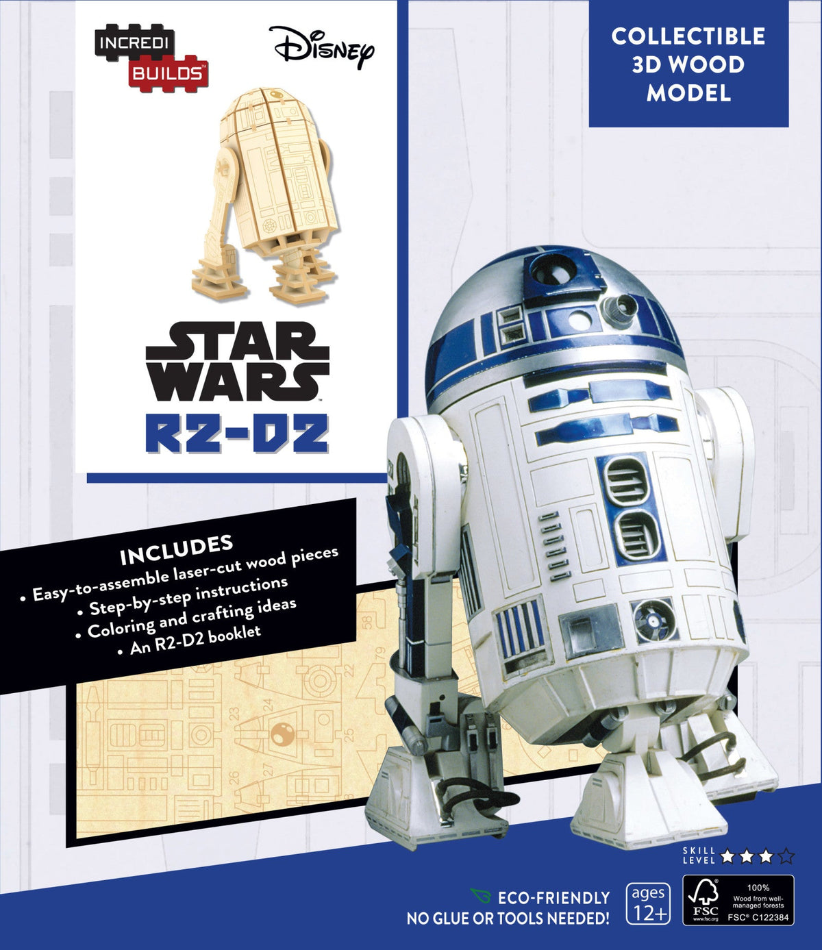Incredibuilds Star Wars R2D2 3D Wood Model