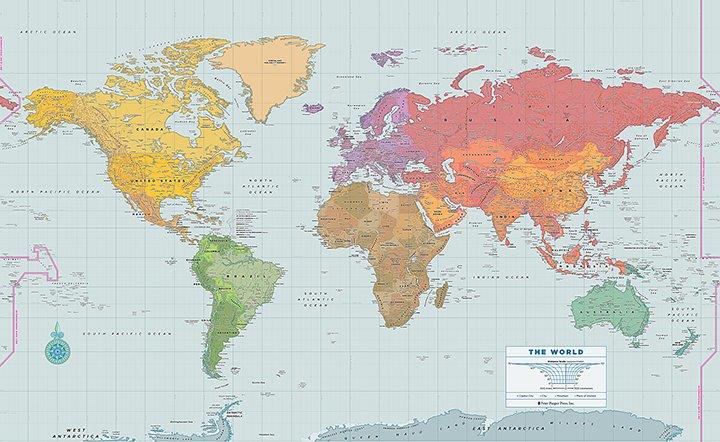 Peter Pauper Wall Map World