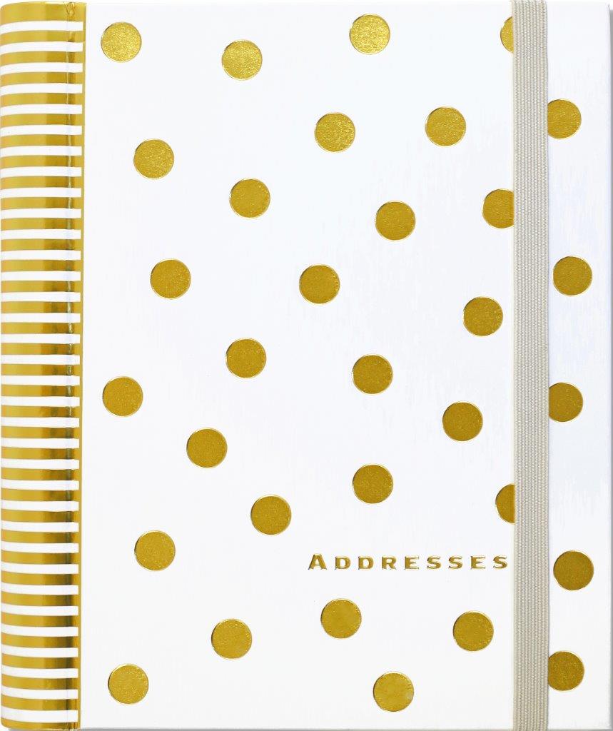 Peter Pauper Lg Addr Bk Gold Dots