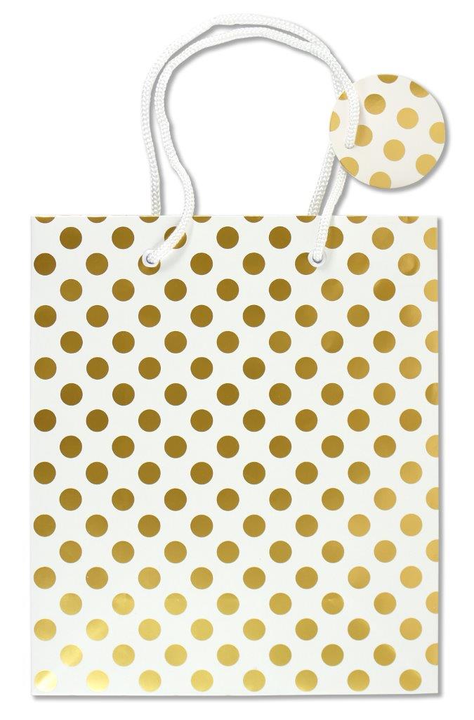 Peter Pauper Dlx Gift Bag Gold Dots