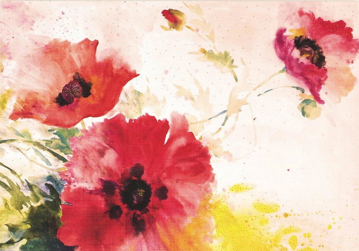 Peter Pauper Note Card Watercolor Poppies
