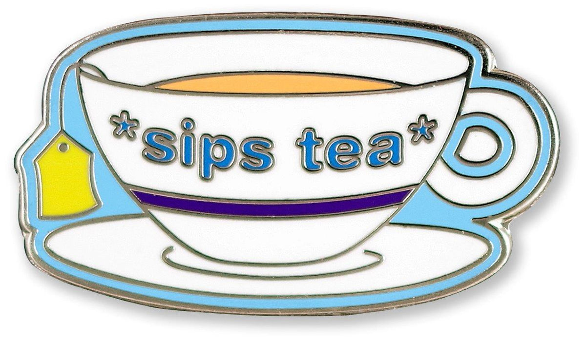 Peter Pauper Enamel Pin Sips Tea