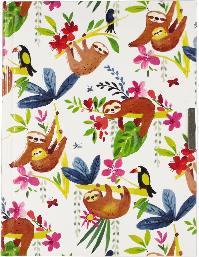 Peter Pauper Lock Jrnl Swinging Sloths