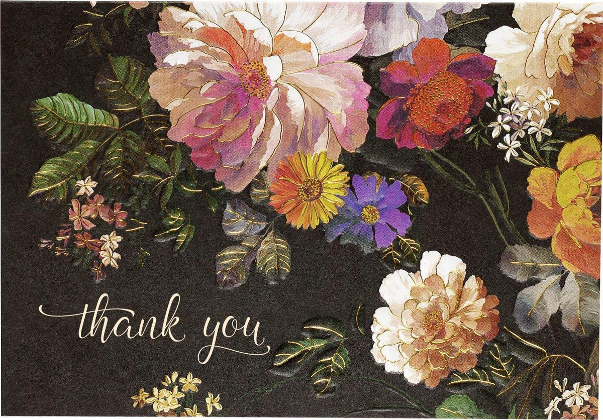Peter Pauper Thank You Note Midnight Floral