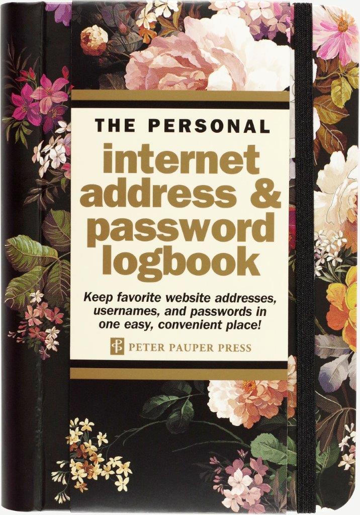 Peter Pauper Internet Log Bk Midnight Floral