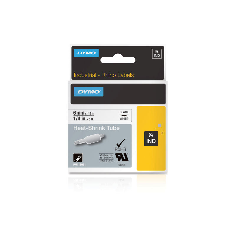 Dymo Rhno Tube Ht Shrk 6mm Wh