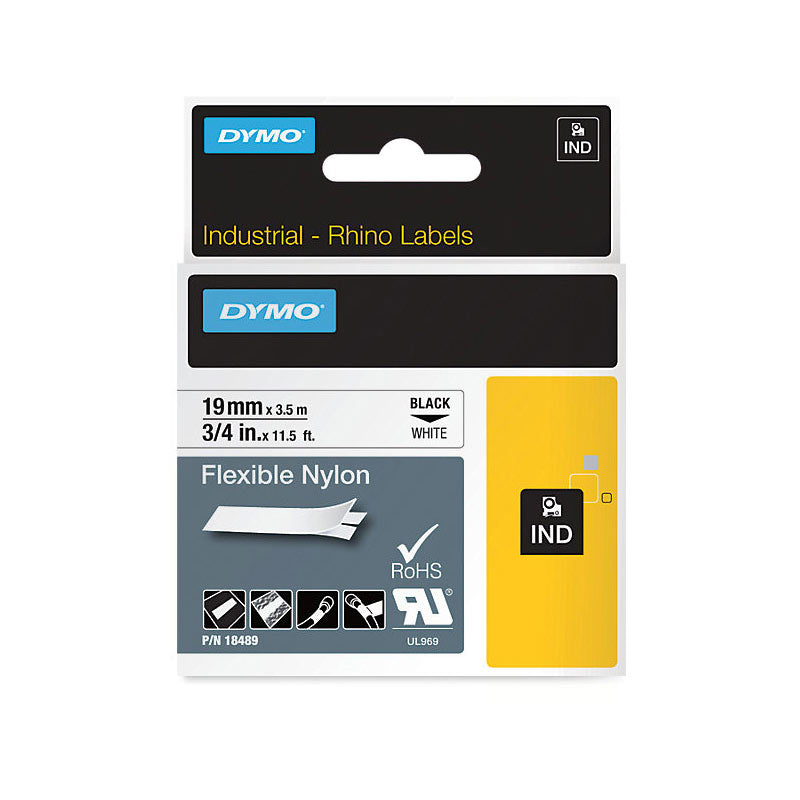Dymo Rhino Ny Lbl 19mm Blk/Yel