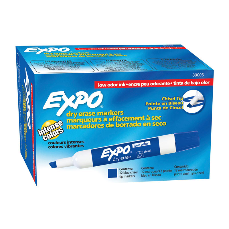 Expo W/B Marker Chsl Blue Bx12
