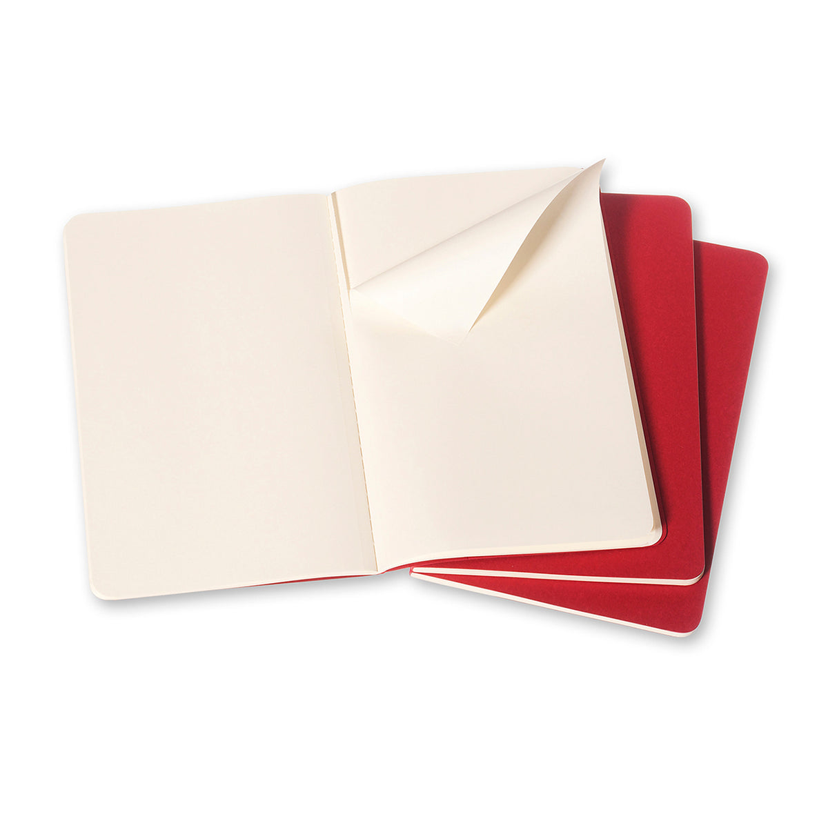 Moleskine - Cahier Notebook - Set of 3 - Plain - Pocket - Cranberry Red