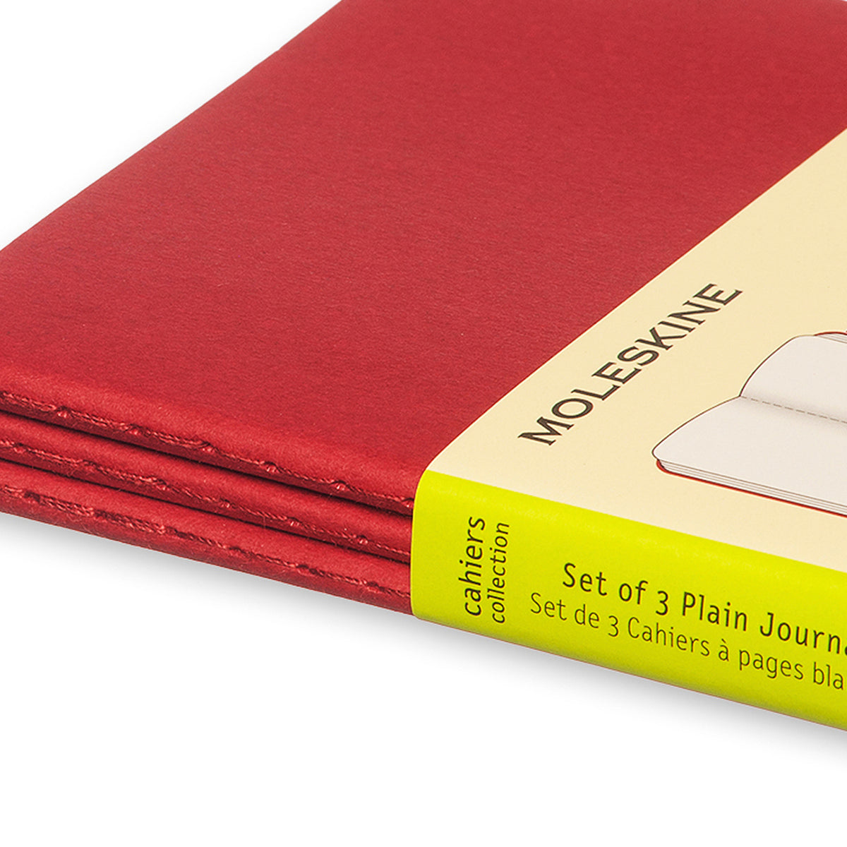 Moleskine - Cahier Notebook - Set of 3 - Plain - Pocket - Cranberry Red