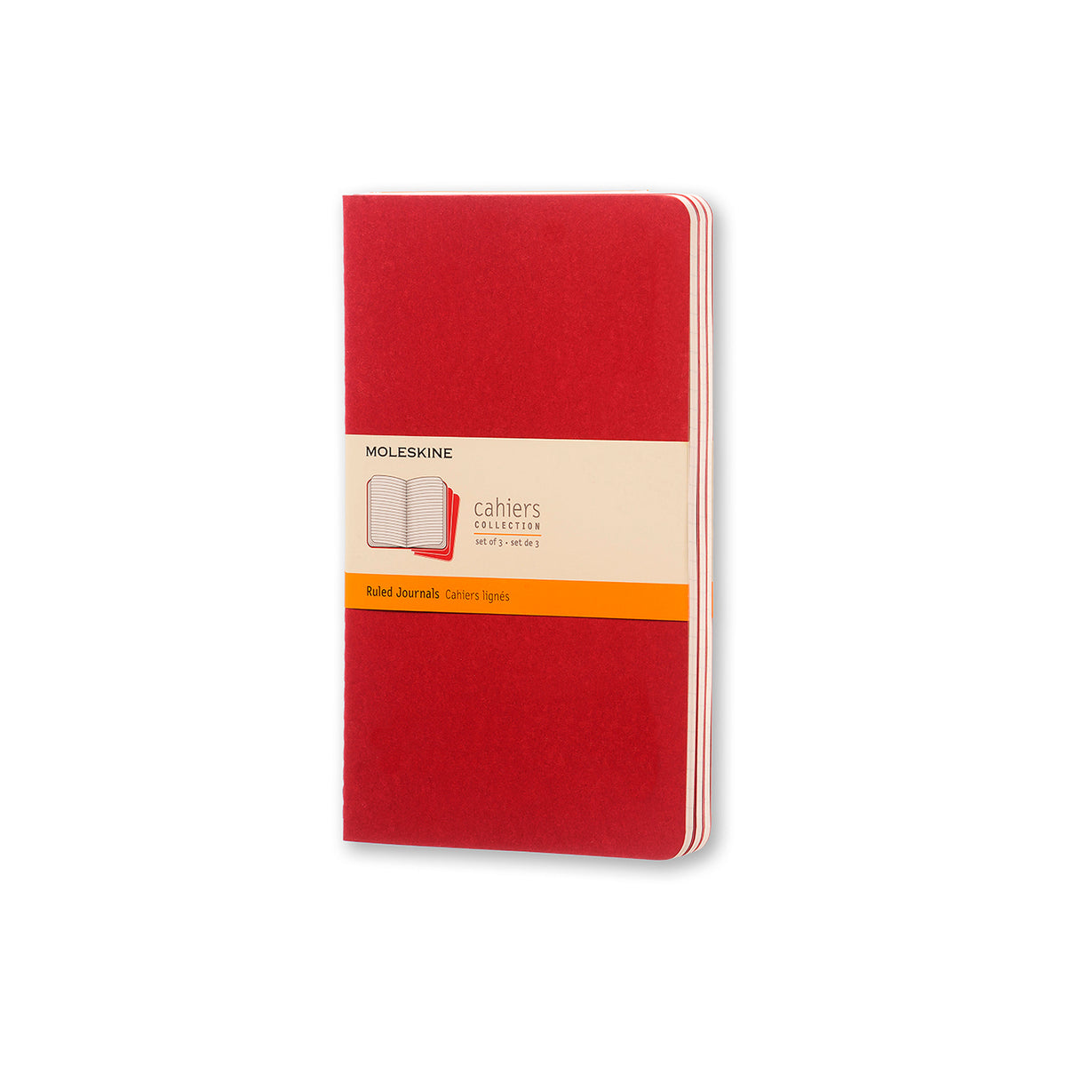 Moleskine - Cahier Notebook - Set of 3 - Ruled - Large - Cranberry Red