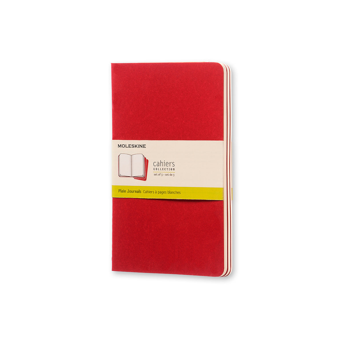Moleskine - Cahier Notebook - Set of 3 - Plain - Large - Cranberry Red