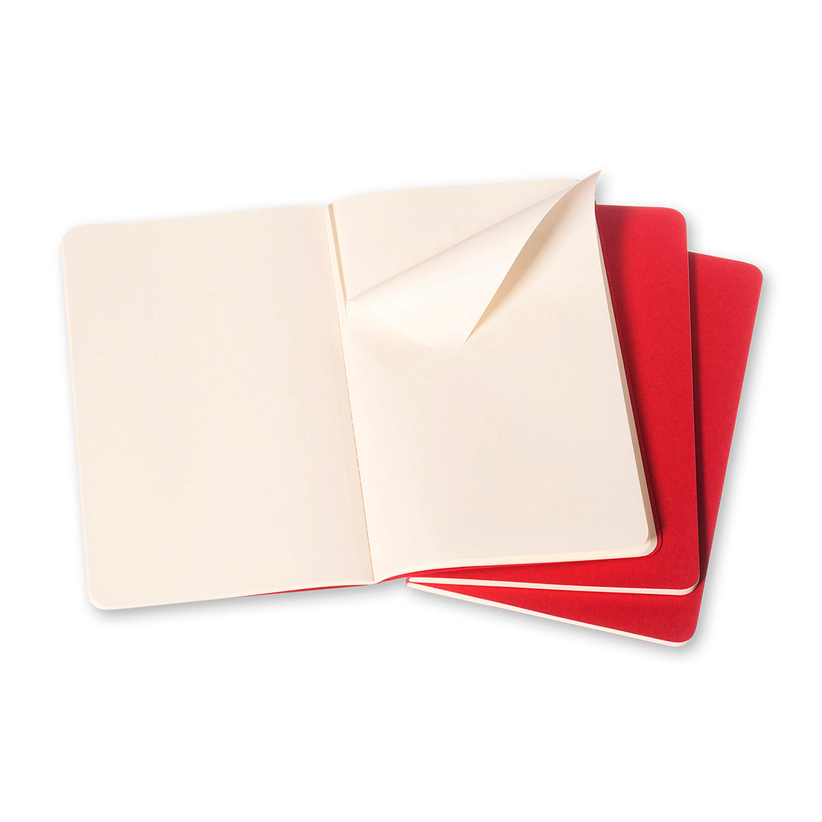 Moleskine - Cahier Notebook - Set of 3 - Plain - Large - Cranberry Red