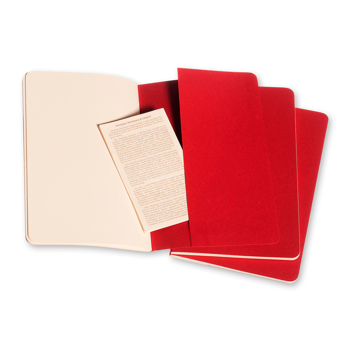 Moleskine - Cahier Notebook - Set of 3 - Plain - Large - Cranberry Red