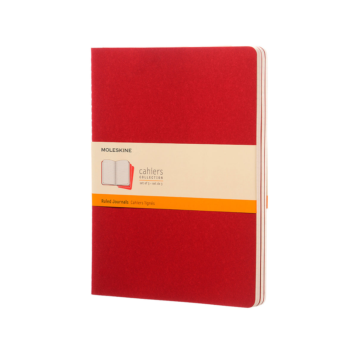 Moleskine - Cahier Notebook - Set of 3 - Ruled - Extra Large - Cranberry Red