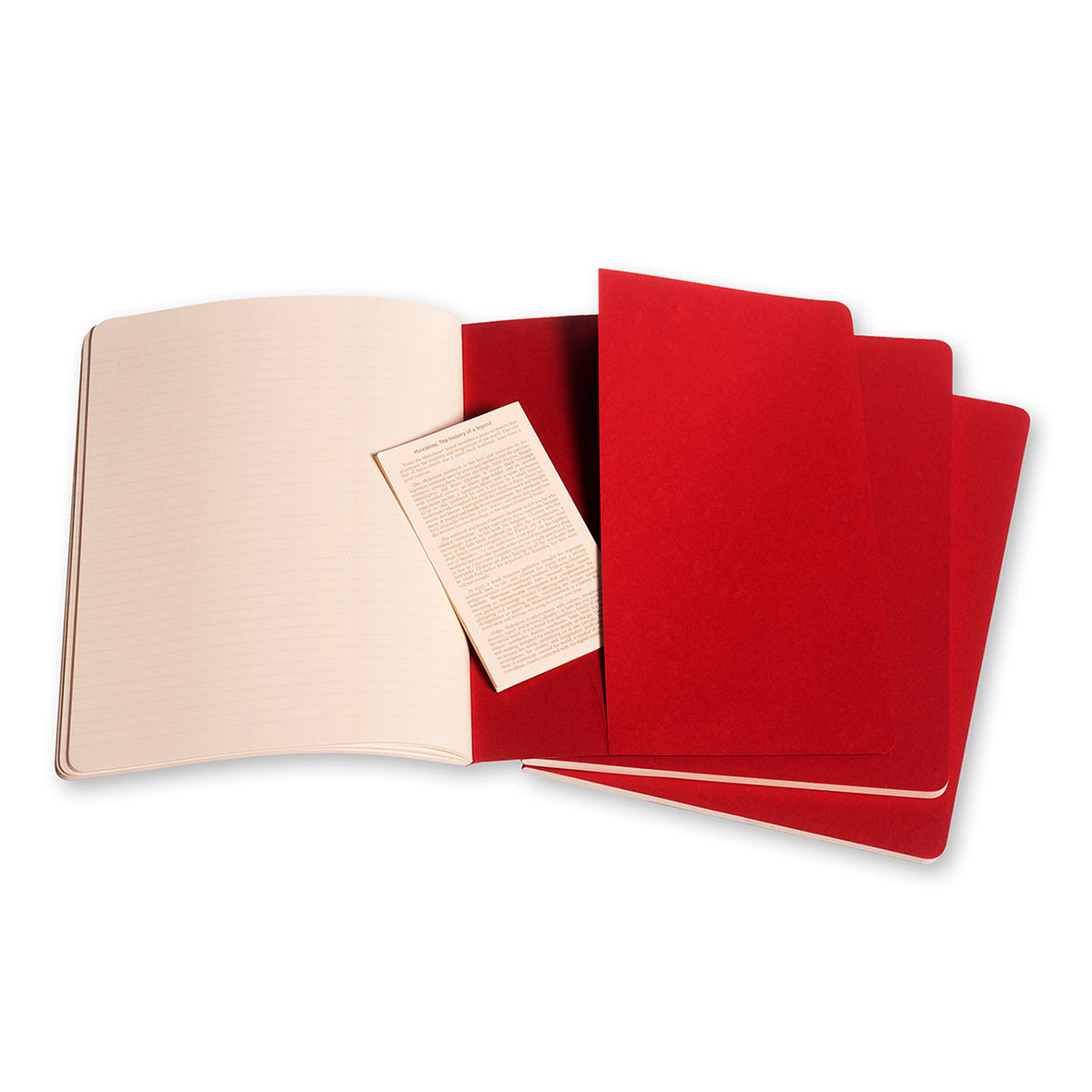 Moleskine - Cahier Notebook - Set of 3 - Ruled - Extra Large - Cranberry Red