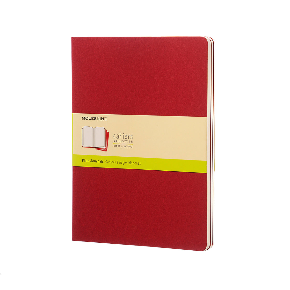 Moleskine - Cahier Notebook - Set of 3 - Plain - Extra Large - Cranberry Red