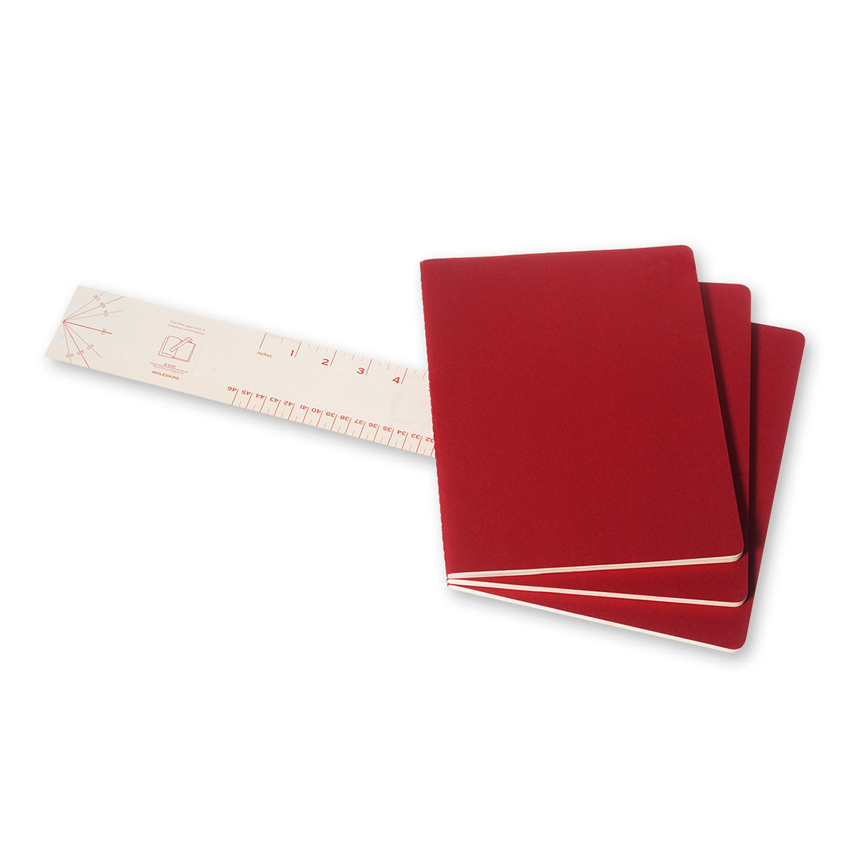 Moleskine - Cahier Notebook - Set of 3 - Plain - Extra Large - Cranberry Red