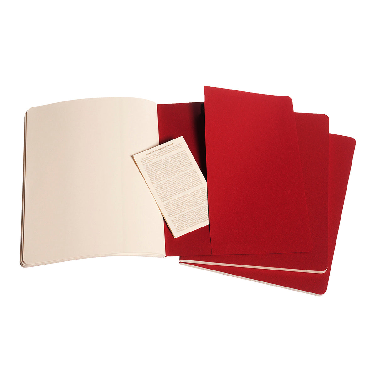 Moleskine - Cahier Notebook - Set of 3 - Plain - Extra Large - Cranberry Red