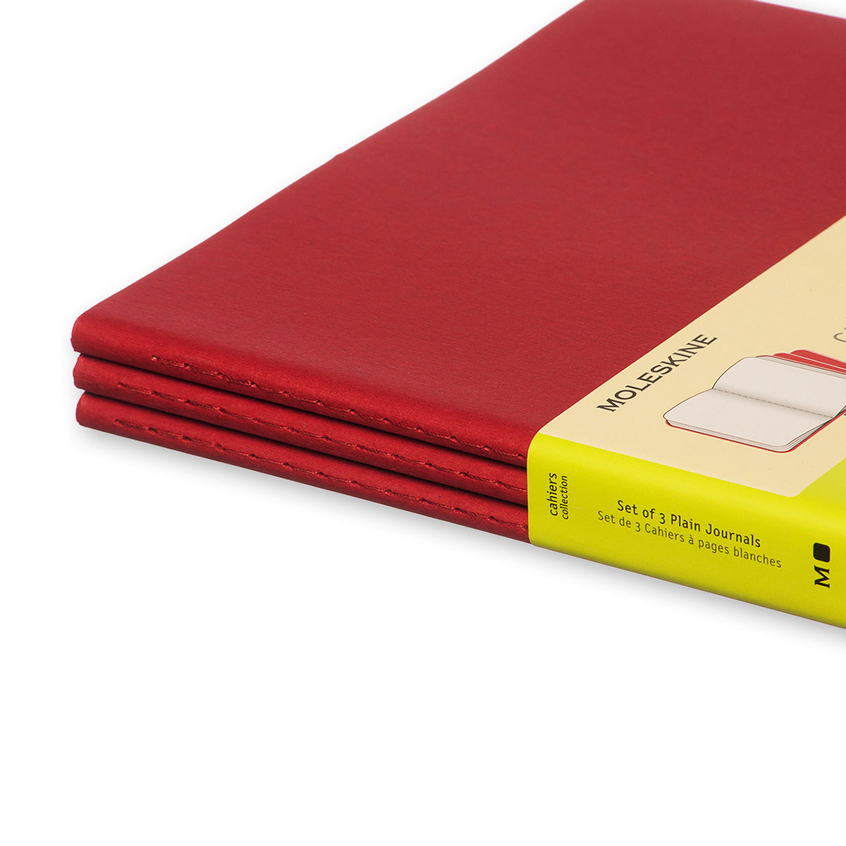 Moleskine - Cahier Notebook - Set of 3 - Plain - Extra Large - Cranberry Red