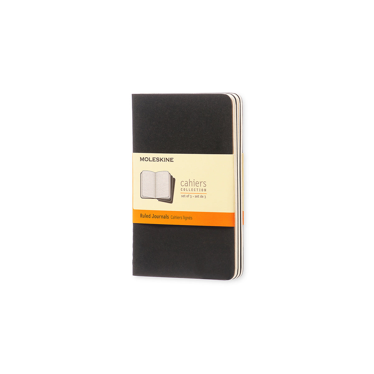 Moleskine - Cahier Notebook - Set of 3 - Ruled - Pocket - Black