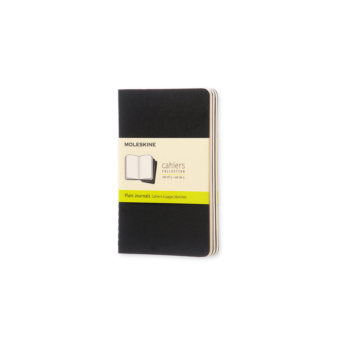 Moleskine - Cahier Notebook - Set of 3 - Plain - Pocket - Black