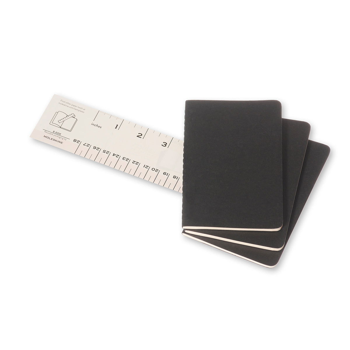 Moleskine - Cahier Notebook - Set of 3 - Plain - Pocket - Black