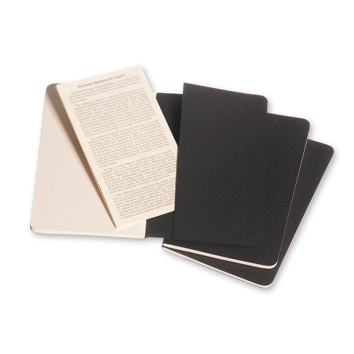 Moleskine - Cahier Notebook - Set of 3 - Plain - Pocket - Black