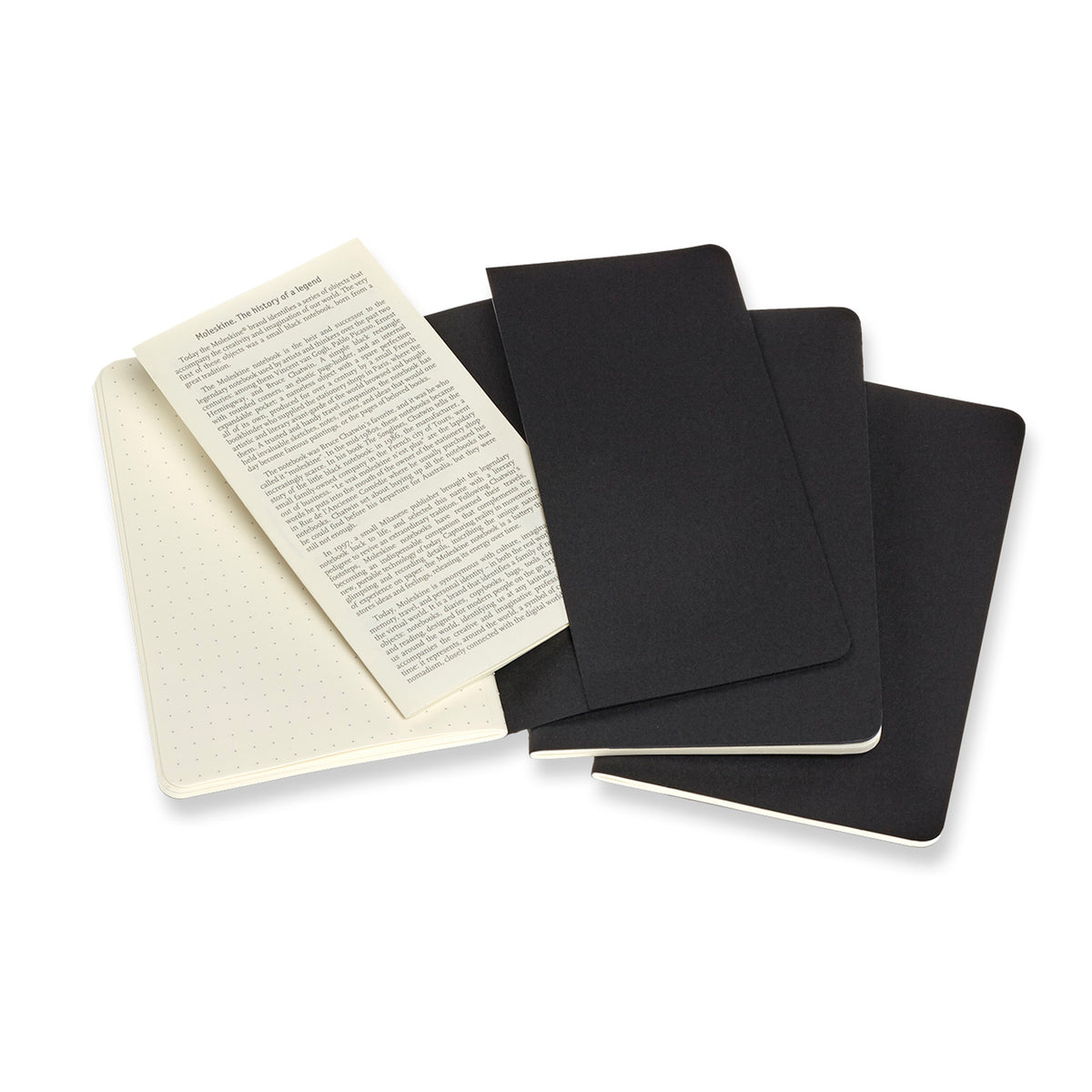 Moleskine - Cahier Notebook - Set of 3 - Dot Grid - Pocket - Black