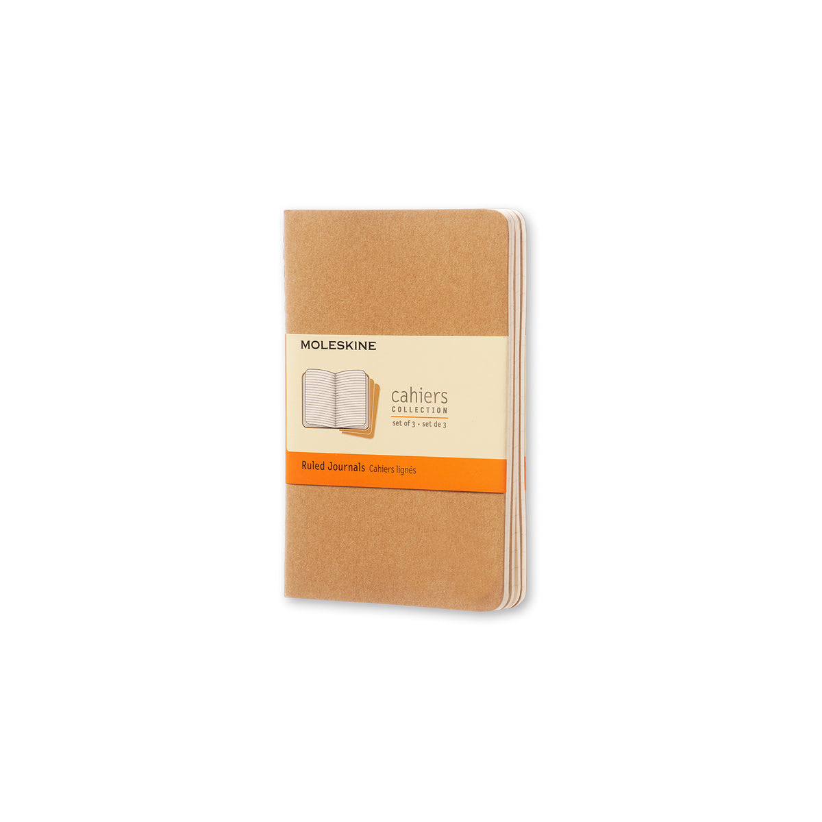 Moleskine - Cahier Notebook - Set of 3 - Ruled - Pocket - Kraft