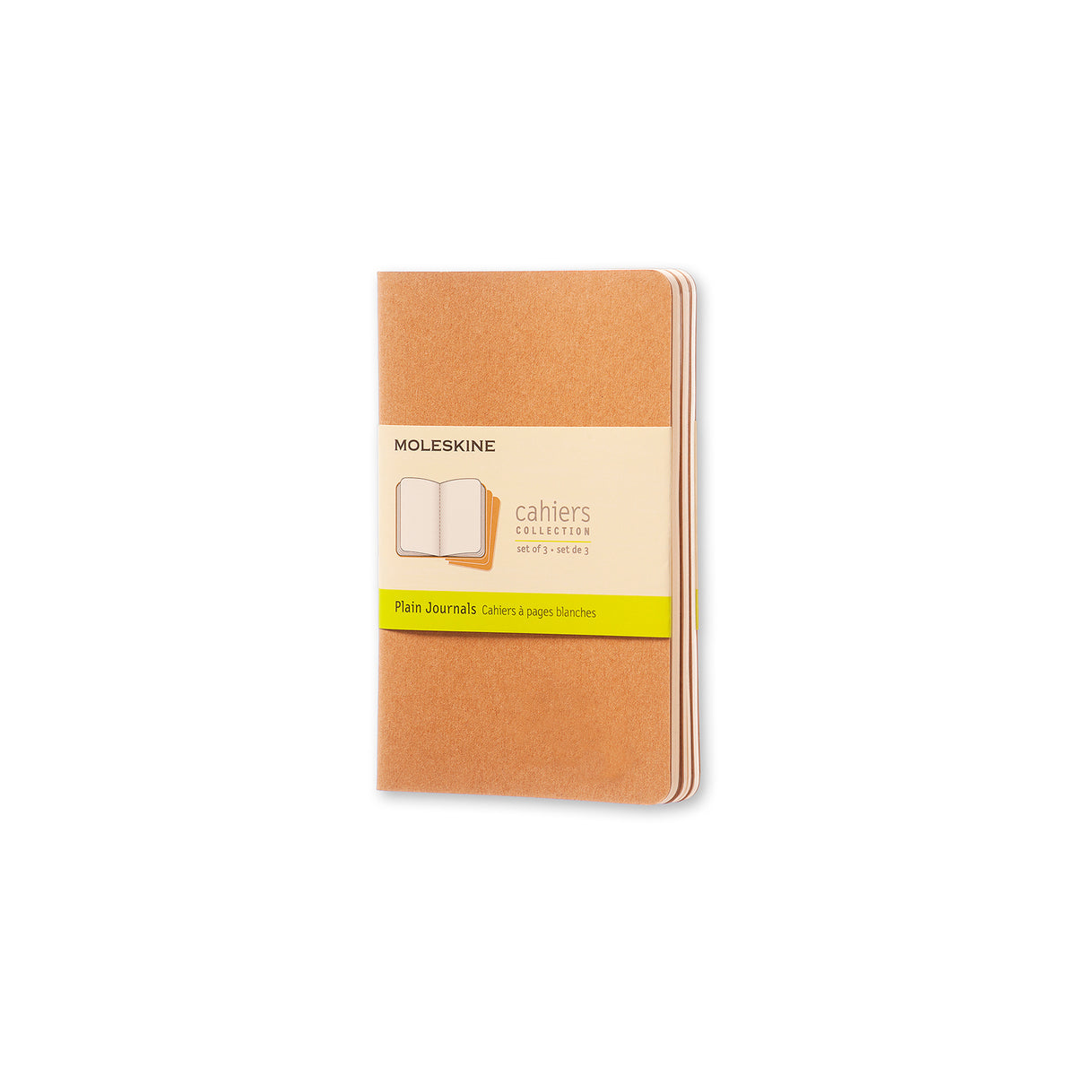 Moleskine - Cahier Notebook - Set of 3 - Plain - Pocket - Kraft