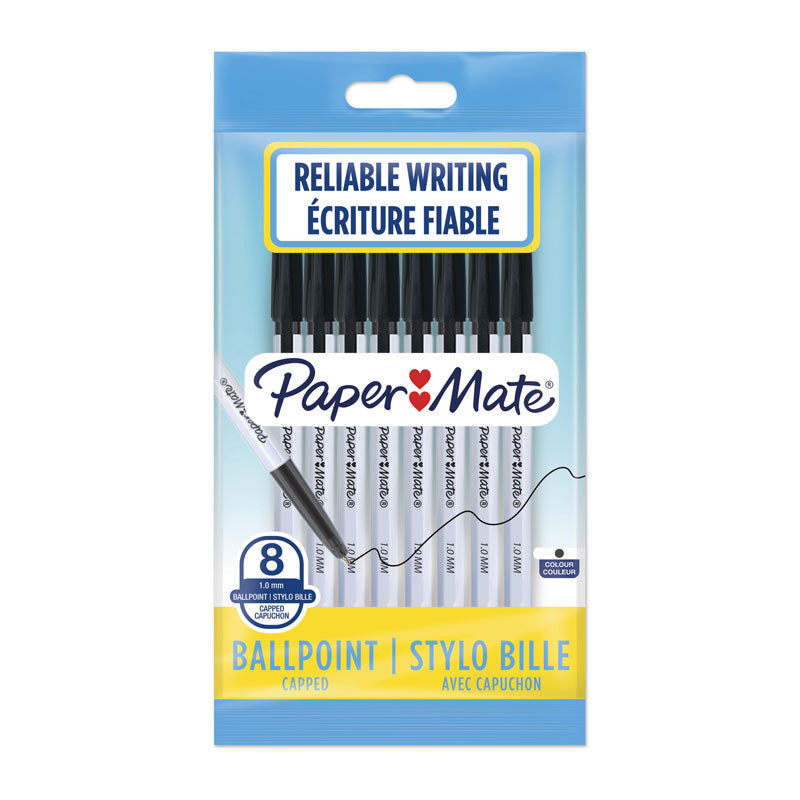 PM 045 1.0mm BP Pen Black Pk8