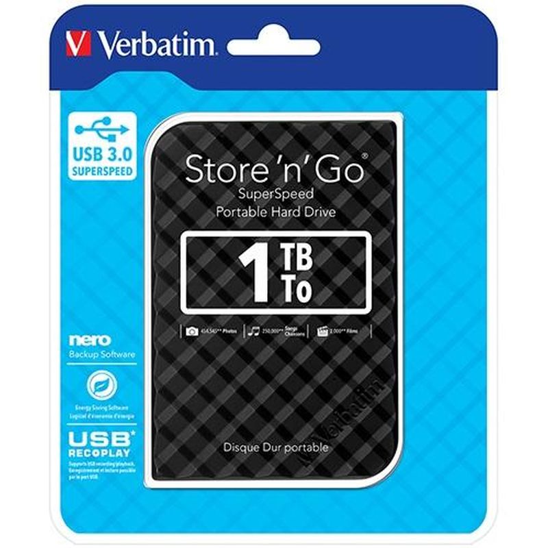 Verbatim Store 'n' Go Portable Hard Drive USB 3.0 1TB