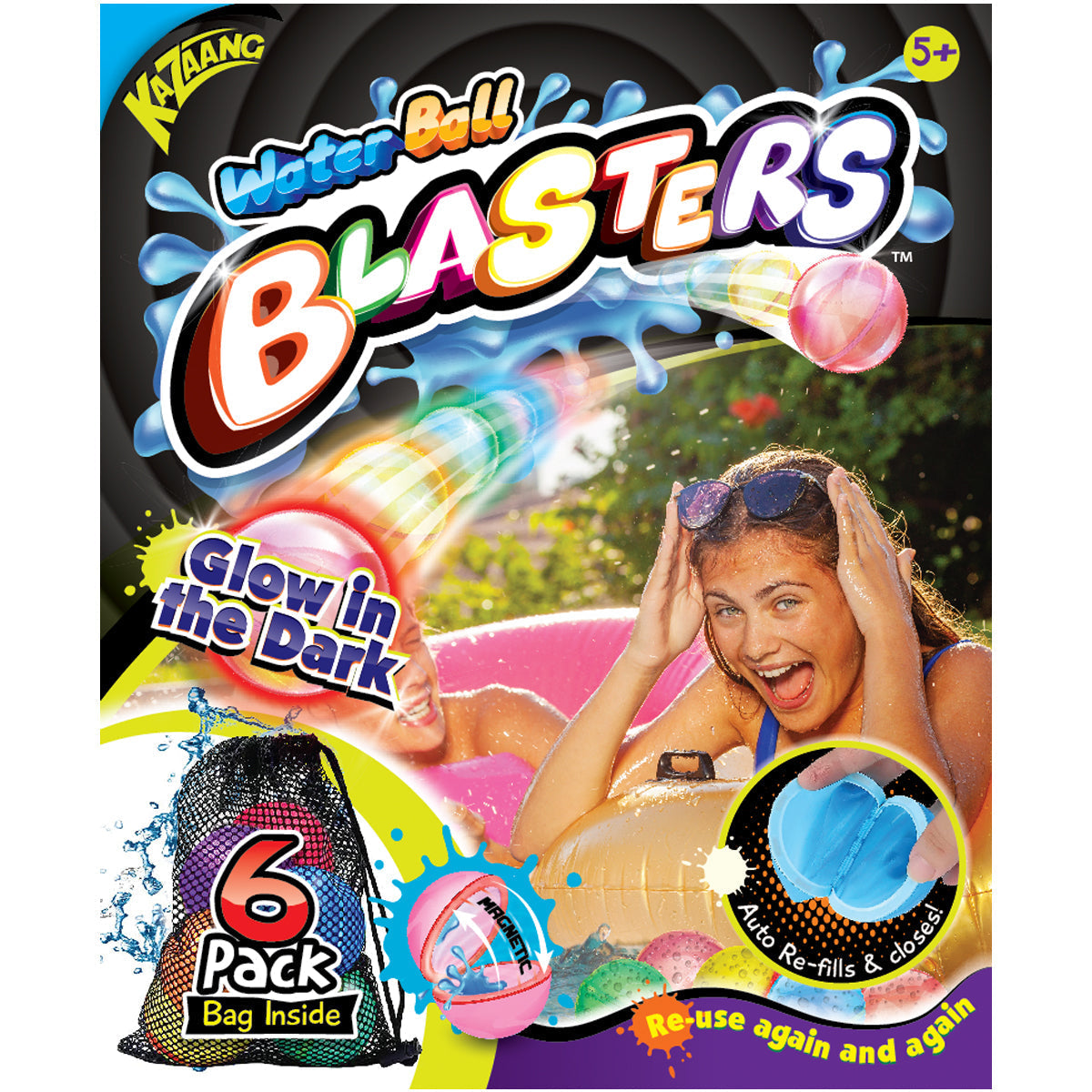 Water Ball Blasters - 6 pack (Glow in the Dark)