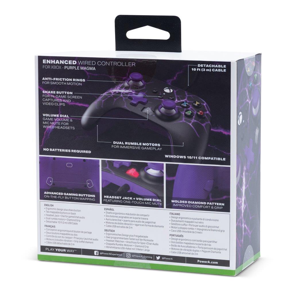 PowerA Enhanced Wired Controller for Xbox Series X|S - Purple Magma