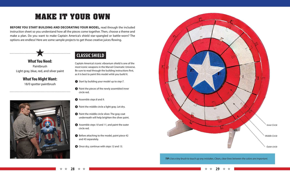 Incredibuilds Marvel Avengers Captain America 3D Wood Model