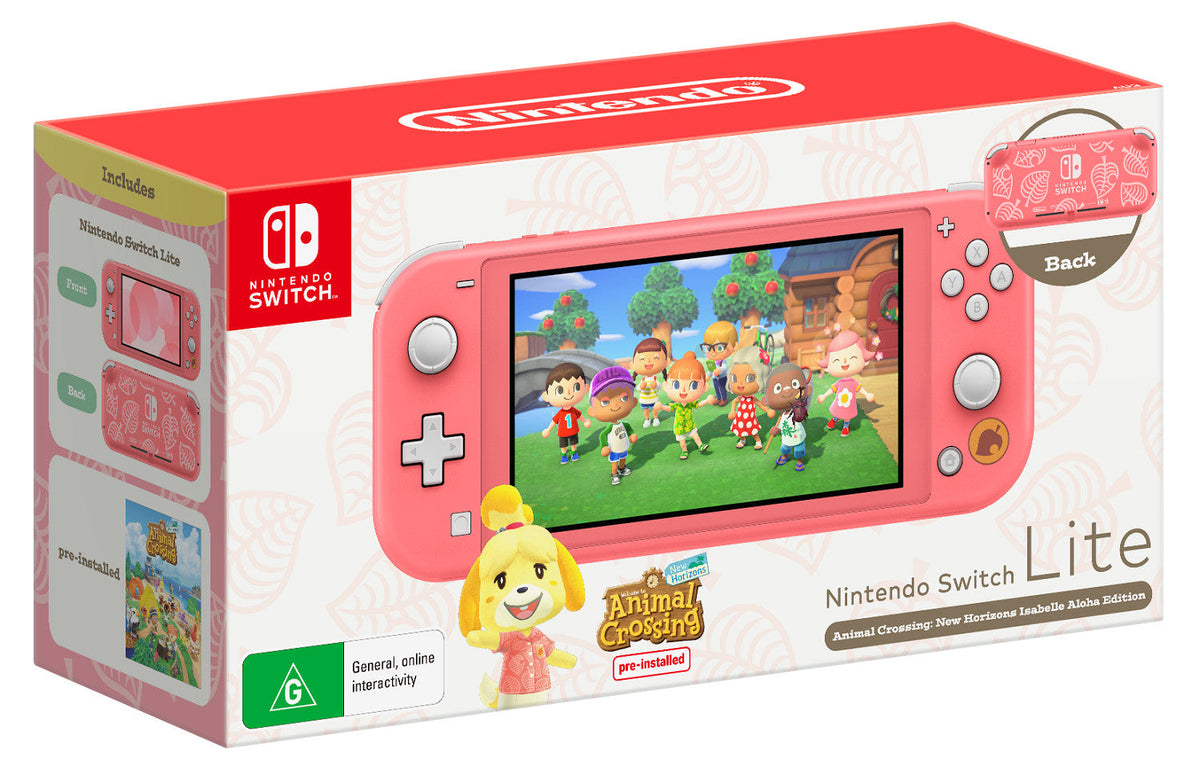 Nintendo Switch Lite Console - Animal Crossing: New Horizons Isabelle Aloha Edition