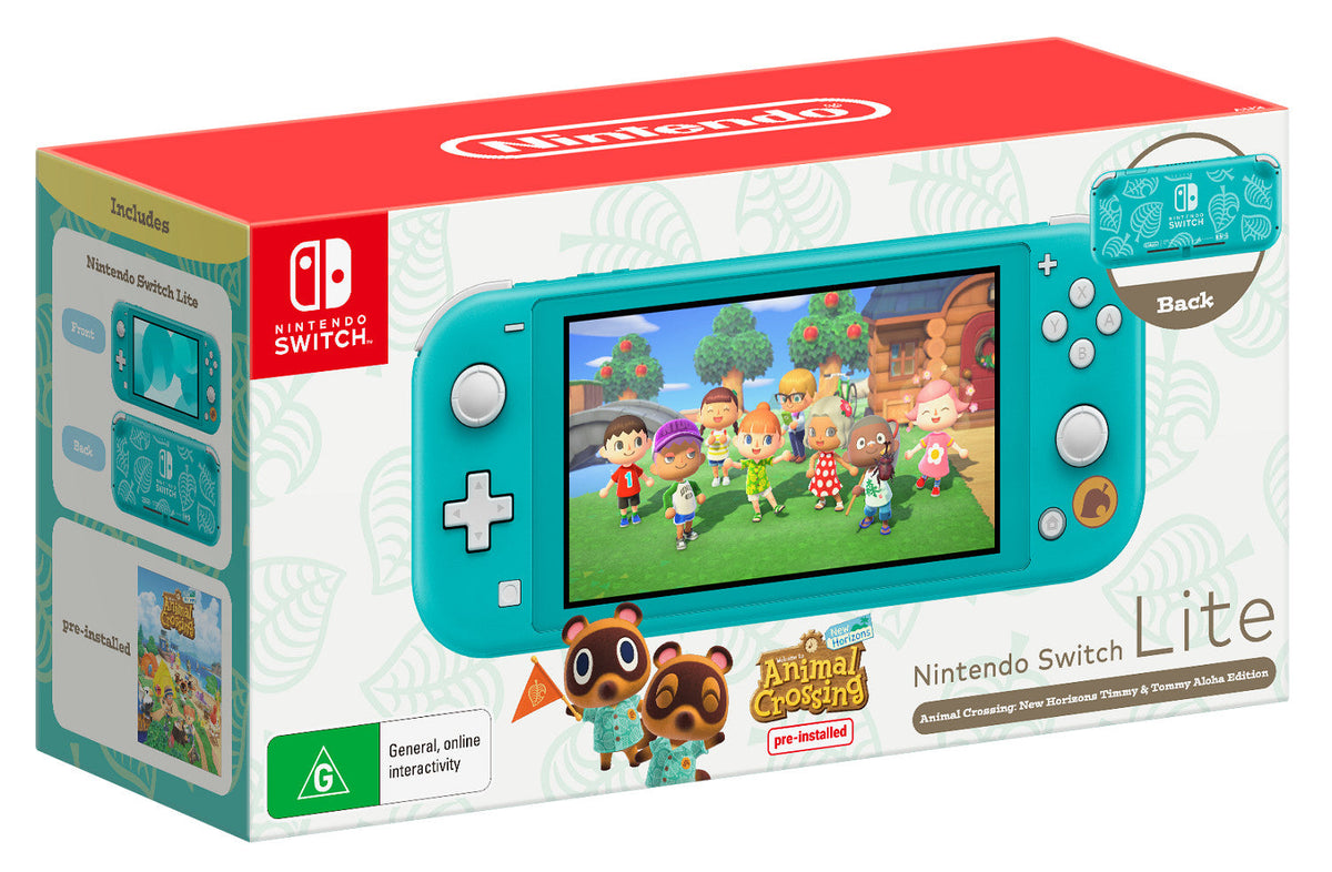 Nintendo Switch Lite Console - Animal Crossing: New Horizons Timmy &amp; Tommy Aloha Edition
